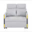 Perseo 55.5"W Beige Teddy Velvet Sleeper Loveseat With Dual-Pull Sleeper Design