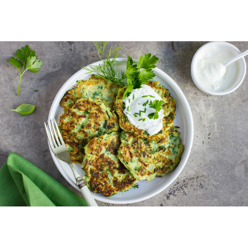 Zucchini Fritters - Wrapped Canvas Print, 30cm H x 46cm W x 3.8cm D