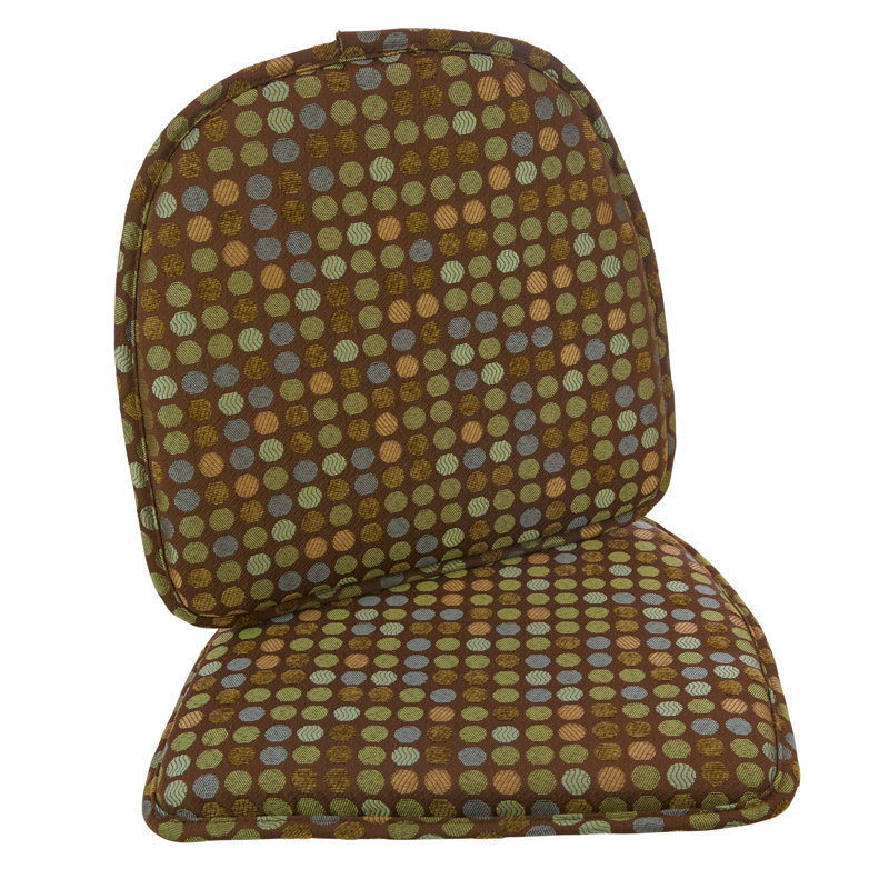 Outdoor 2'' Dining Chair Seat Cushion, Brown Dotty