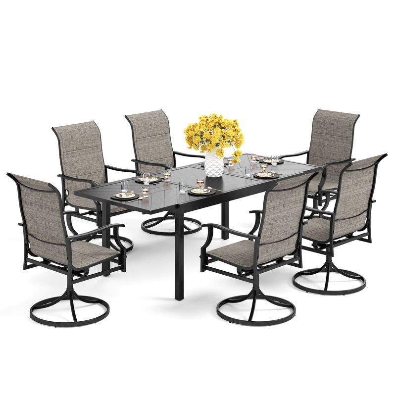 Argyri 6 - Person Patio Dining Set with Rectangular Table