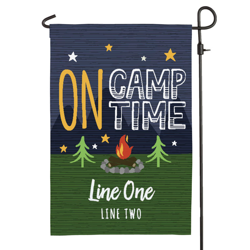 Drapeau de jardin 17,5 x 12 po On Camp Time, Oui