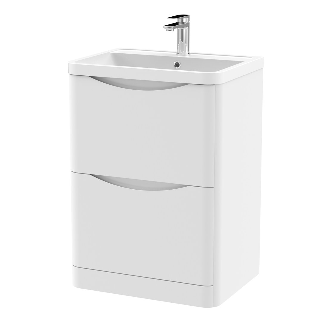 Lunar 600mm Single Bathroom Vanity with Integrated Polymarble Basin