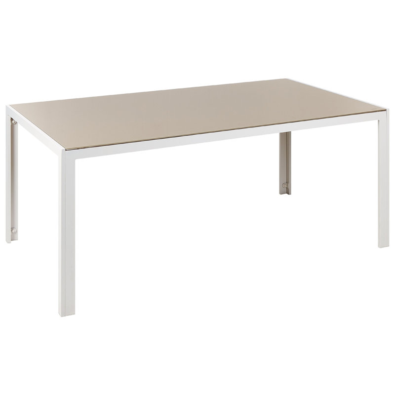 Evadne Rectangular Glass Outdoor Dining Table - 160 cm W 91 cm D
