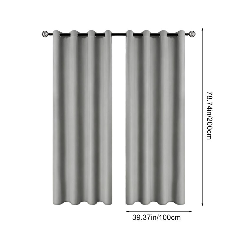 Rideaux en polyester stratifié bloquant la lumière en polyester perforé, Grey