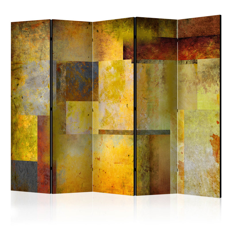225cm W x 172cm H 5 - Panel Wood Folding Room Divider