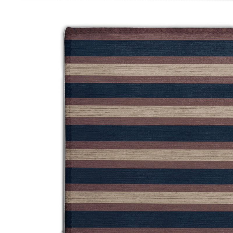 Tapis intérieur / extérieur brun HorizontalStripes, Rectangulaire 2 pi x 3 pi