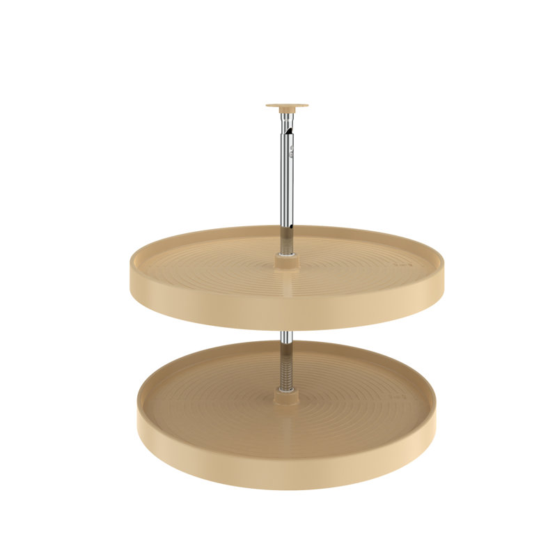 Rev-A-Shelf Lazy Susan Full-Circle Polymer Two-Shelf, 32" W, Almond