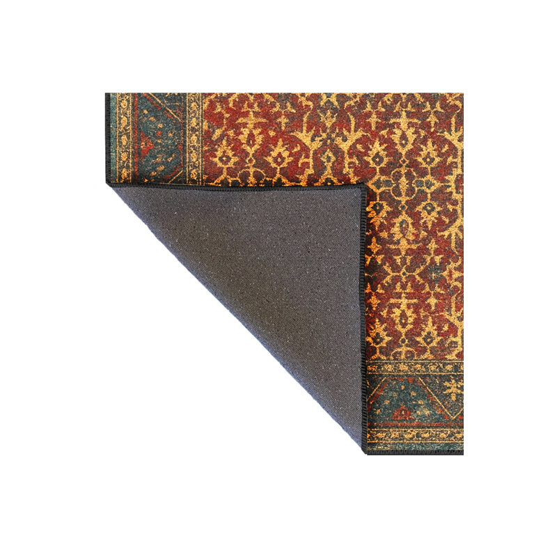Tapis bleu tissé lavable rétro Mosso, 6'7" x 9'10"