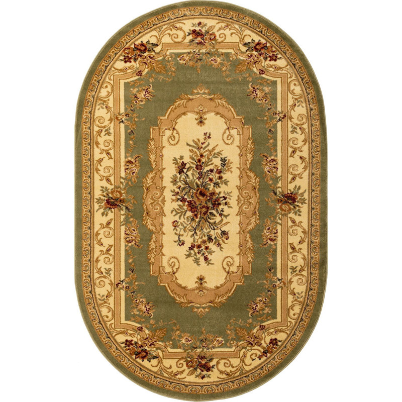 Tapis oriental Rabito en mousse, Ovale 3 pi 3 po x 5 pi 3 po