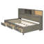 Lit de jour en bois avec 3 tiroirs de rangement, tableau souple supérieur, tablette et ensemble de prises et ports USB-1926396445-1926396447