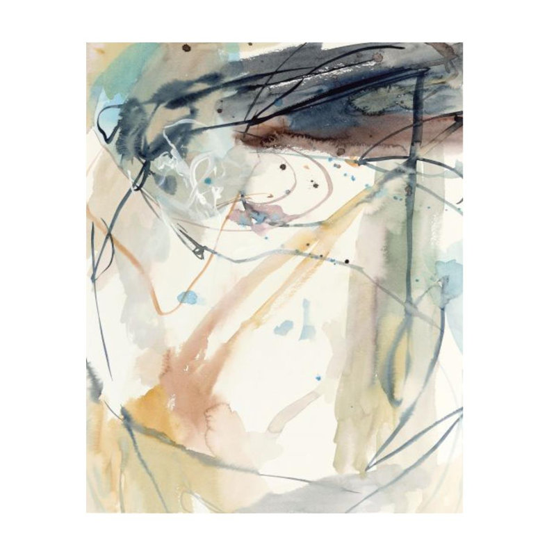 «Deep Autumn Leaves I» par Sara Brown - impression, Image au pinceau gel, H 38 po x l 30 po x P 1,5 po