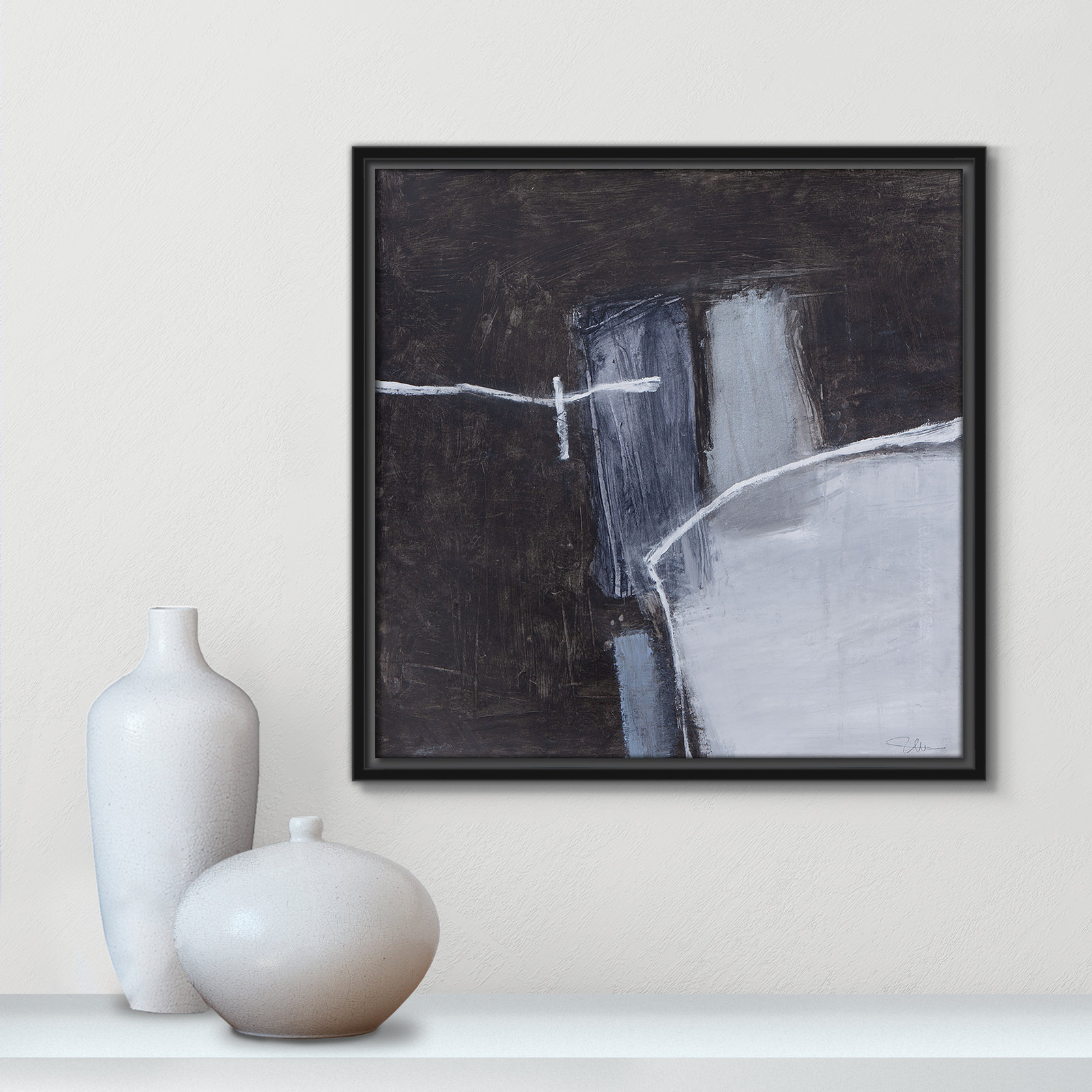 Casa Fine Arts "Graphite Gemstones I" Print, Black, 17.5" H x 17.5" W