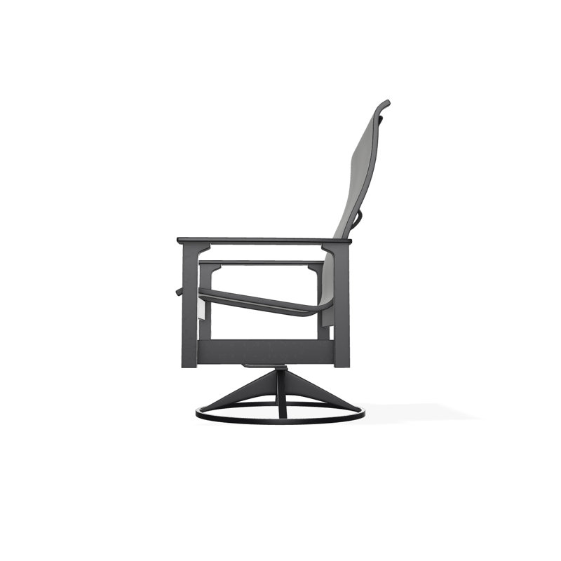 Leeward Polymer Outdoor Lounge Chair, Alloy Sunbrella®, Black