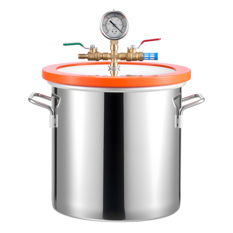 3 Gallon Vacuum Chamber Kit with 3.5 CFM Single-Stage Pump, Stainless Steel Degassing Tank with Tempered Glass Lid for Wood Stabilizing and Resin Casting