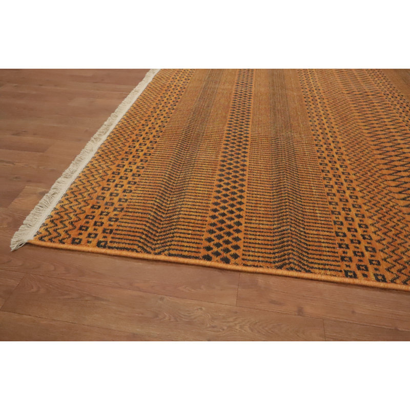 Geometric Gabbeh Style Room Size Area Rug 6x9