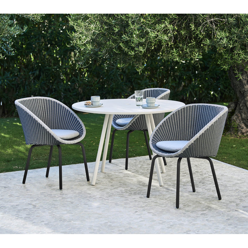 Area Outdoor Round Dining Table, White