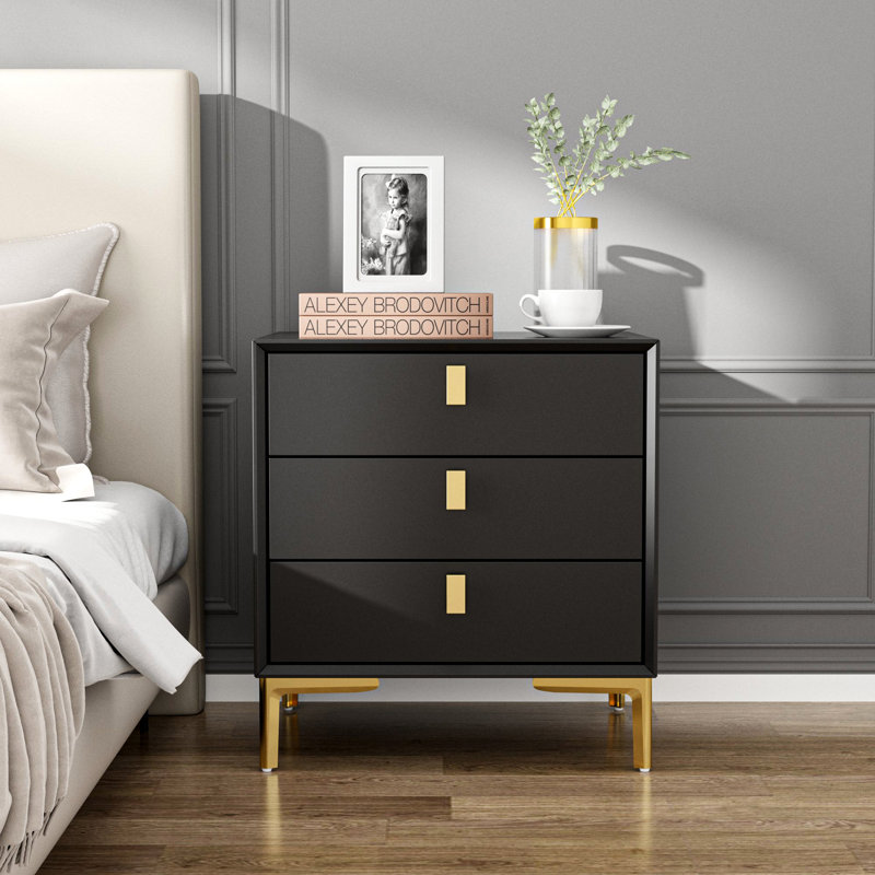 21.3"H Nightstand With 3 Drawers