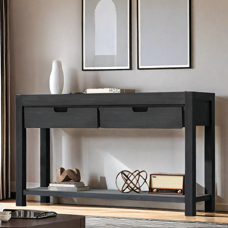 Bouille 55.1'' Console Table, Navy Blue