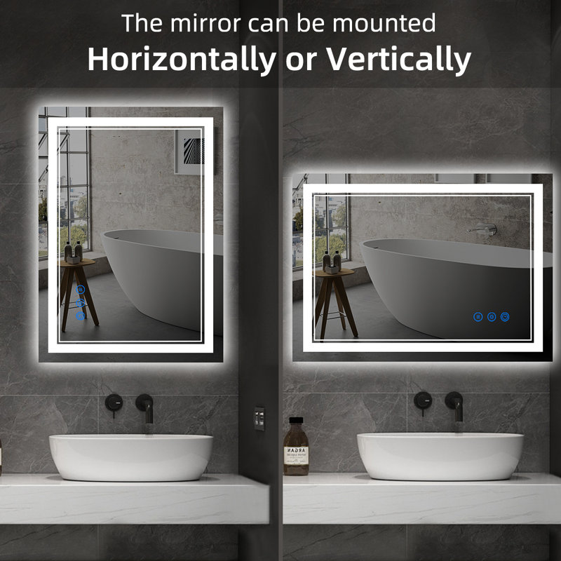 Fairweather Flat Wall Mirror, 60.96Cm H x 81.28Cm W x 3.5Cm D