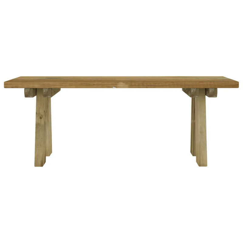 Berowalt Solid Wood Teak Outdoor Bench, 45cm H x  110cm W x  38cm D