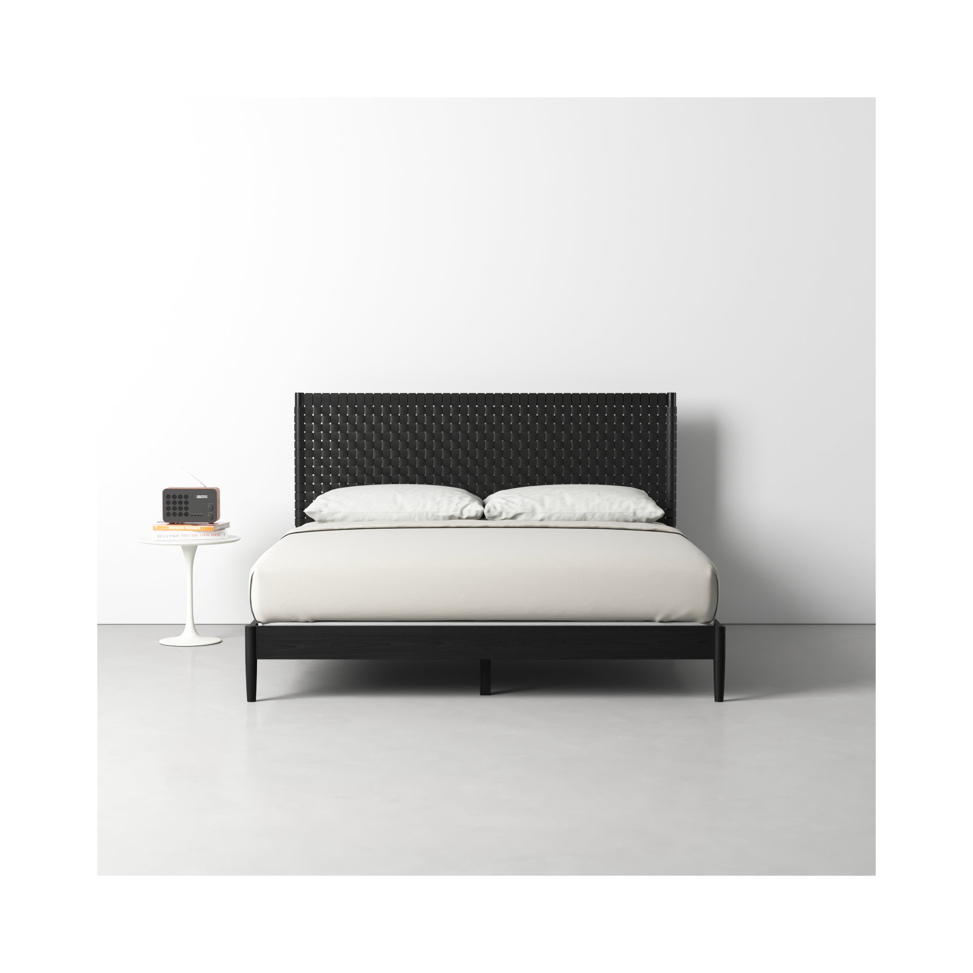 Tamita Leather Bed, King, Black