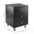 Busey Black & Gray 3-Drawer Accent Nightstand With Metal Pull Knob, 21.76" H X 15.61" W X 15.63" D