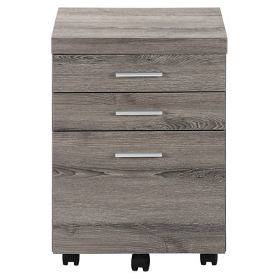 Rolling File Cabinet For Office, Storage Drawers, Brown Laminate, Modern Design Printer Stand Office With Mobility, Storage, Taupe,