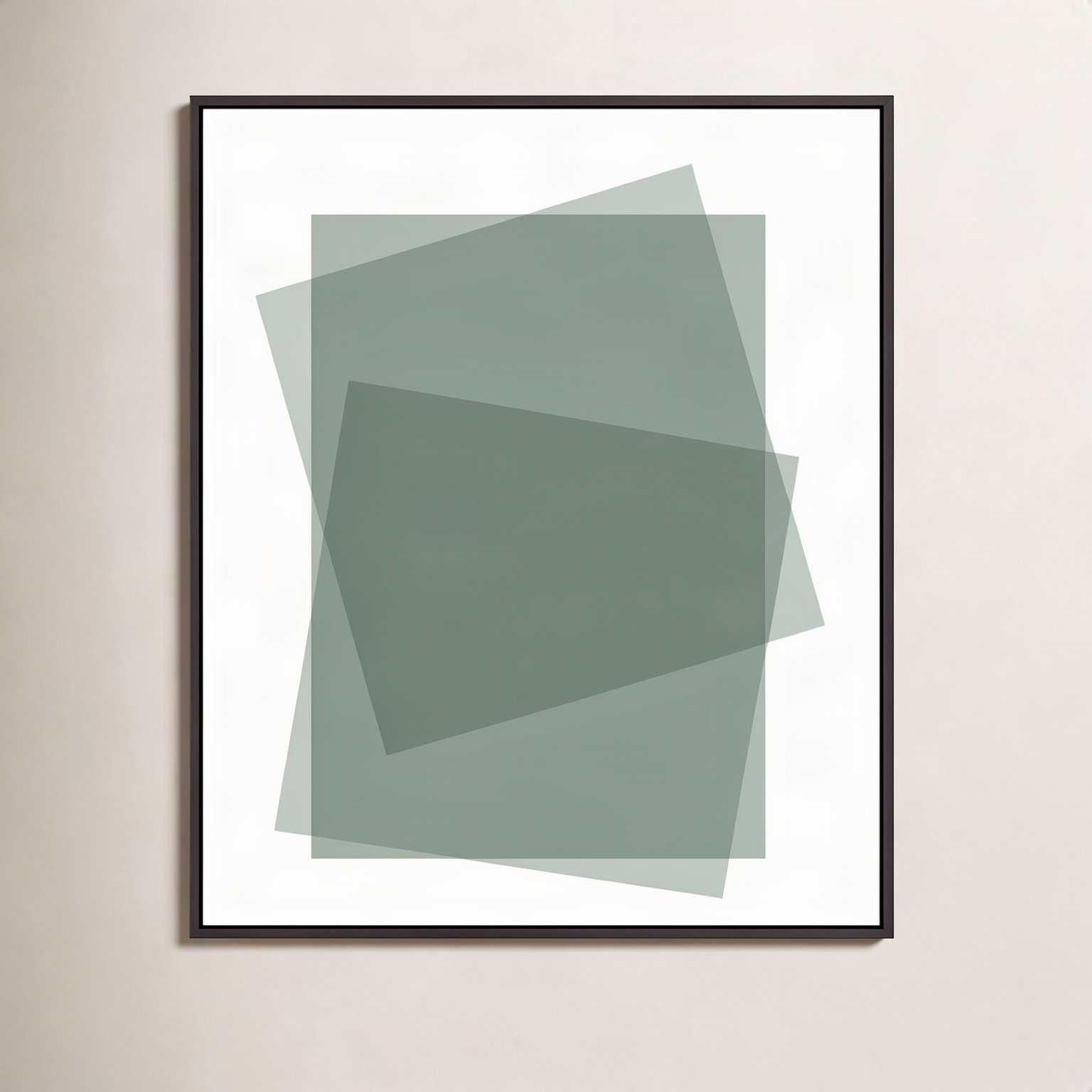 Kami "Sage" Print by Jacques Pilon, Black Framed Canvas, 25" H x 20" W