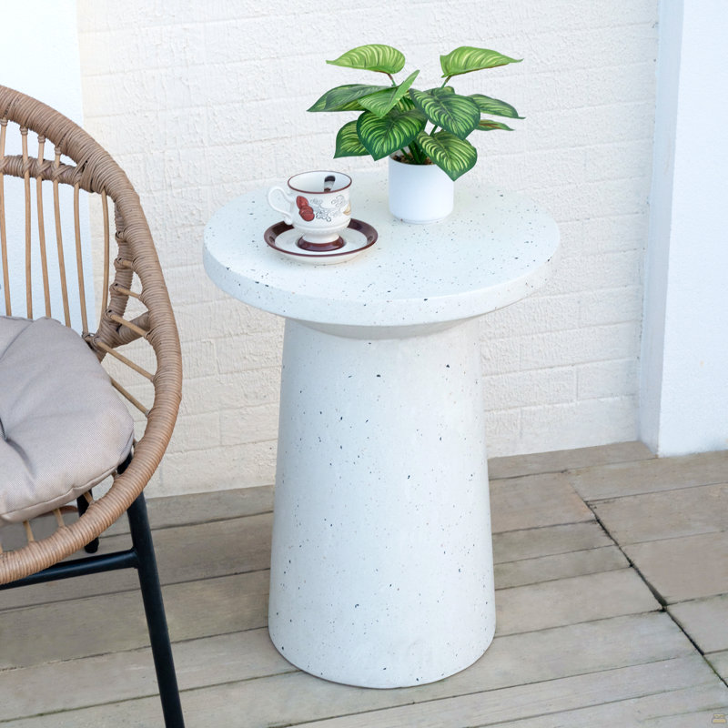 Table d'appoint d'extérieur 24 po H Mgo Terrazzo