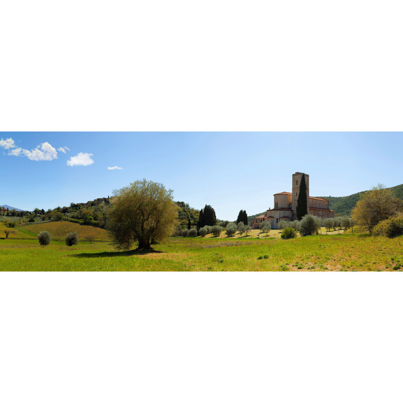 Abbey Of S. Antimo, Val D''orcia, Tuscany - Wrapped Canvas Print, 40cm H x 120cm W x 4cm D