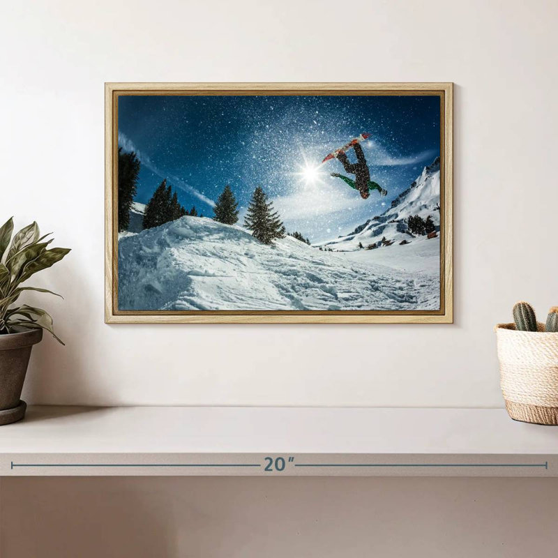 Snowboard, Cadre flottant en bois naturel, 13 po x 9 po