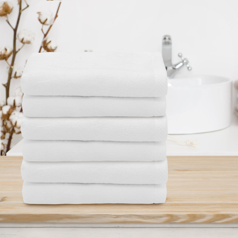  Turkish Cotton Fingertip Towel, White, 6