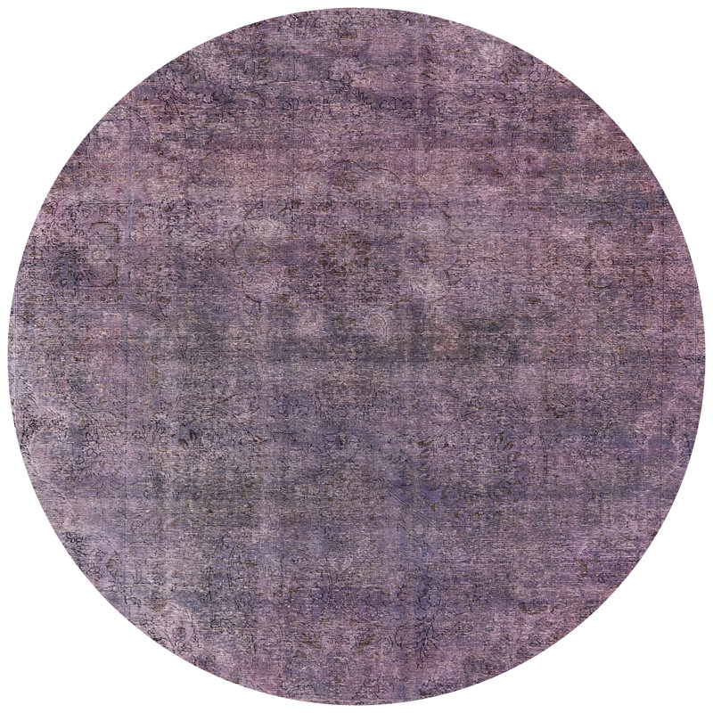 Tapis oriental rose / gris, Rond 6 pi