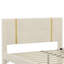 Grand lit tapissier avec lit gigogne et 2 tiroirs, lit plateforme moderne avec décoration dorée, veilleuse et chargeur USB