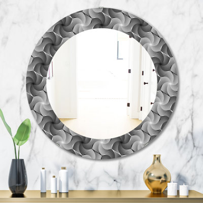 Monochrome Hexagon Geometric Modern Accent Mirror
