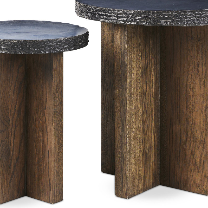 Mezes Nesting End Table-Natural Basalt