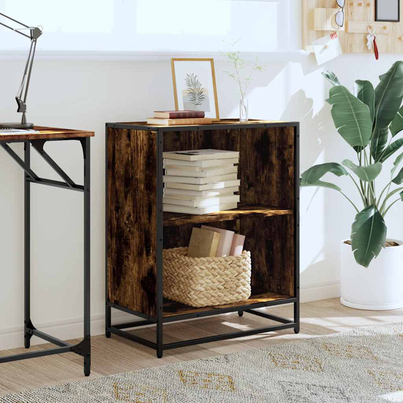 Borough Wharf Bookcase Engineered Wood, 76cm H x 60cm W x 35cm D, Smoked Oak