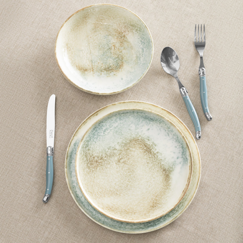 French Home, Sea And Sand, Porcelain 12-Piece Dinnerware Set