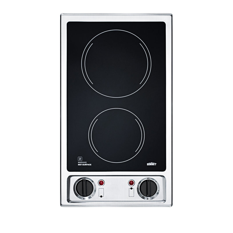 Summit Appliance White Electric Cooktop, Black
