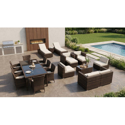 Pavior 8 - Person Patio Conversation Set with Cushions