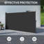 Retractable Side Awning, Outdoor Privacy Screen for Garden, Balcony 400 x 160cm, Black-135753506-135753507