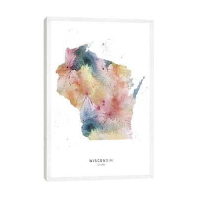 Wisconsin State Watercolour - Print on Canvas