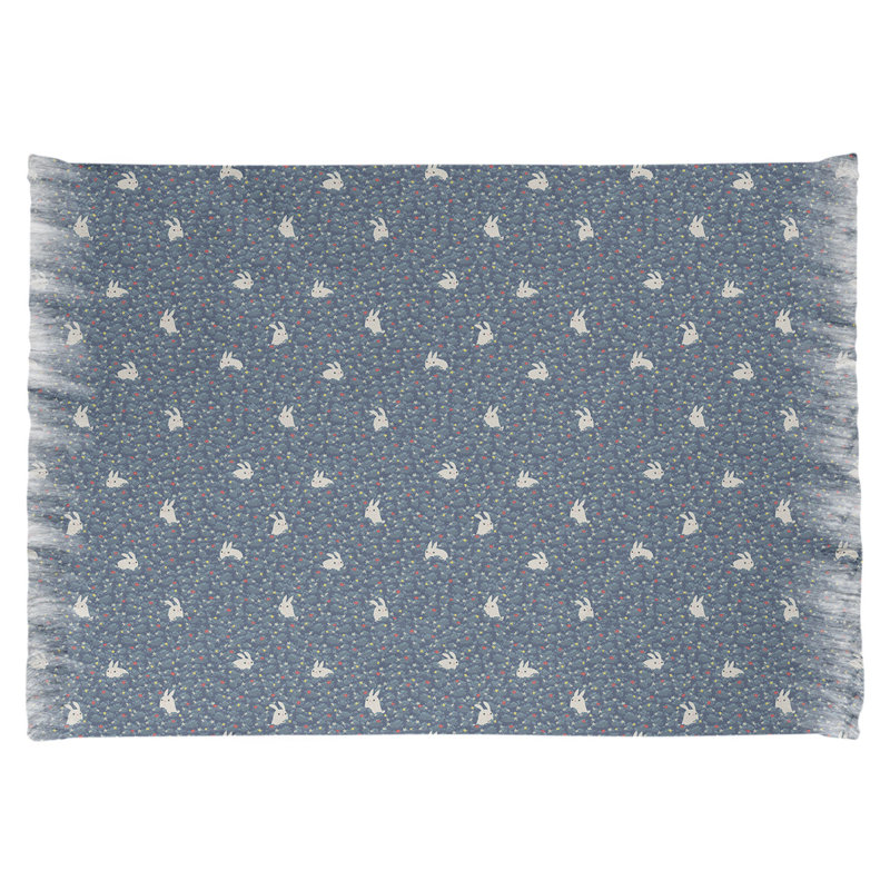 Tapis bleu à motif de lapin Mcguigan, Oui
