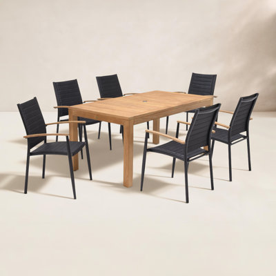Cenka 63" Teak Patio Dining Set