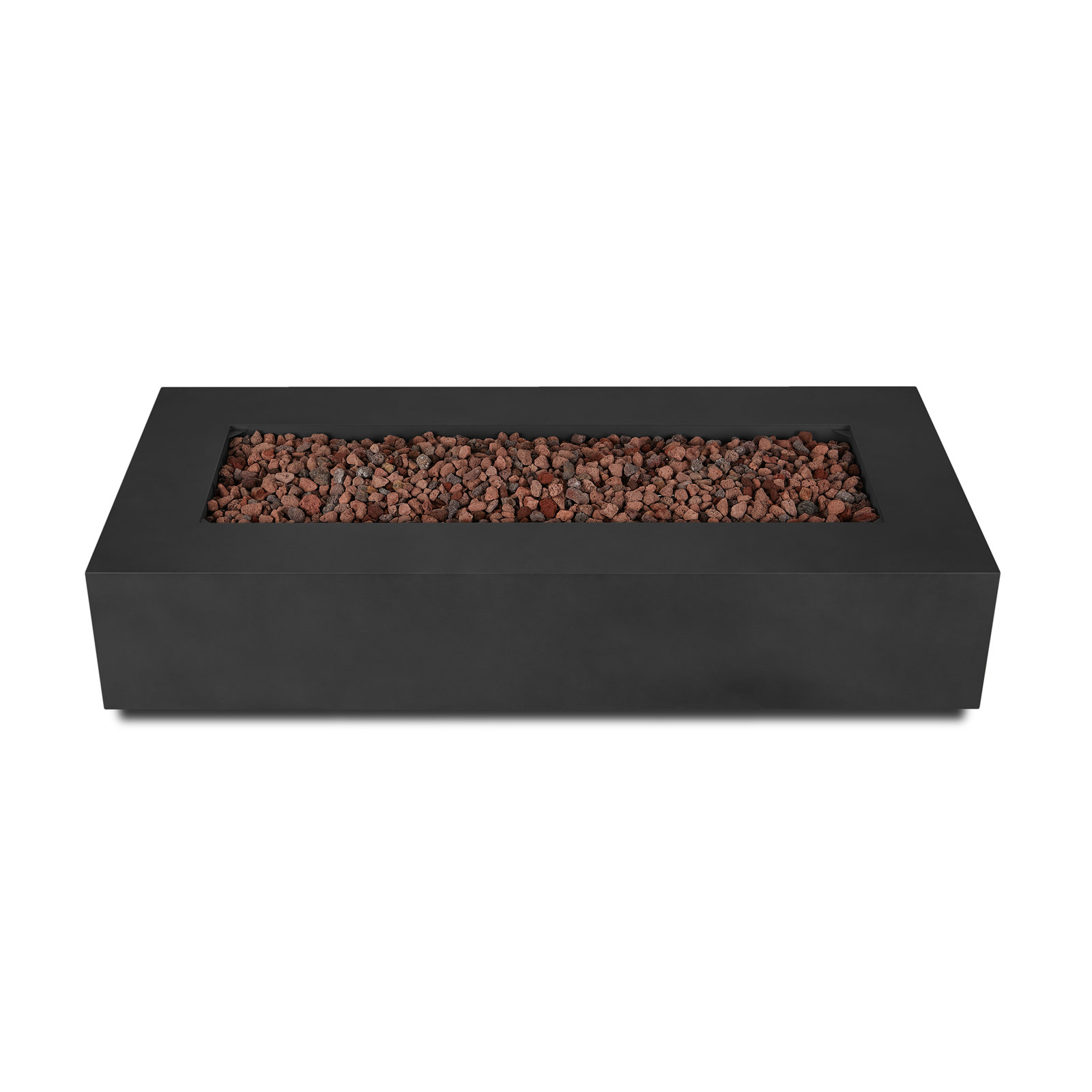 AEGEAN Propane / Natural Gas Outdoor Fire Pit Table, 14.5" H x 69.75" W x 31.75" D, Black