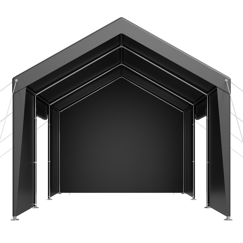 Carport Car Canopy 12x20FT Heavy Duty Outdoor Car Shelter with Sidewalls, White