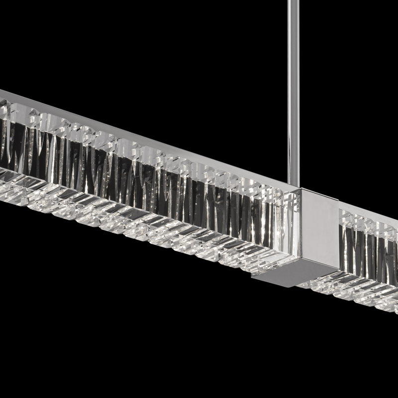 Guild 1 Light Crystal LED Linear Pendant, Chrome