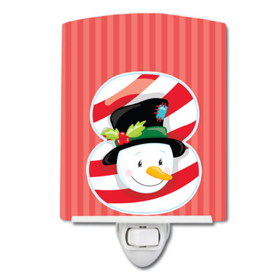 Silloth Month 8 Snowman Ceramic Night Light