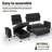 Multifunctional Sectional Sleeper Sofa With Usb/Type-C Charging, 5-Position Recline, Tool-Free Assembly, Chenille Fabric With Removable Washable Covers-L Shape Sofa-394931883-397086784