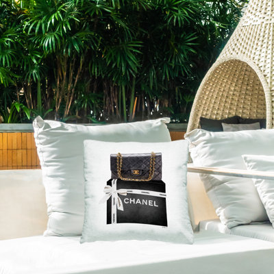 Coussin d'extérieur à imprimé matelassé Stupell Industries Chic Glam Fashion Brand par Amanda Greenwood